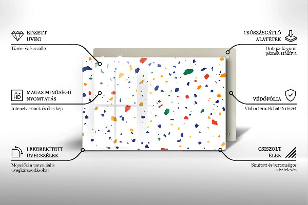 Chopping board glass Colored gres