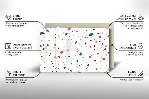 Chopping board glass Colored gres