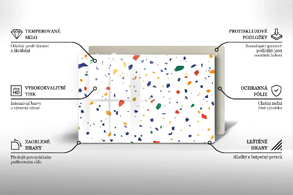 Chopping board glass Colored gres