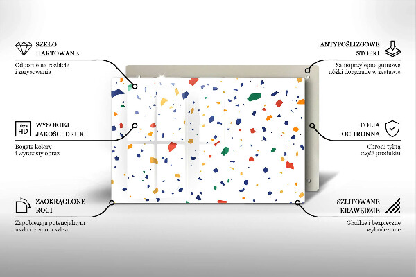 Chopping board glass Colored gres