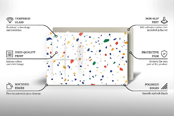 Chopping board glass Colored gres