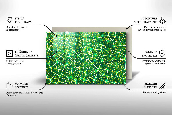 Chopping board glass Leaf structure