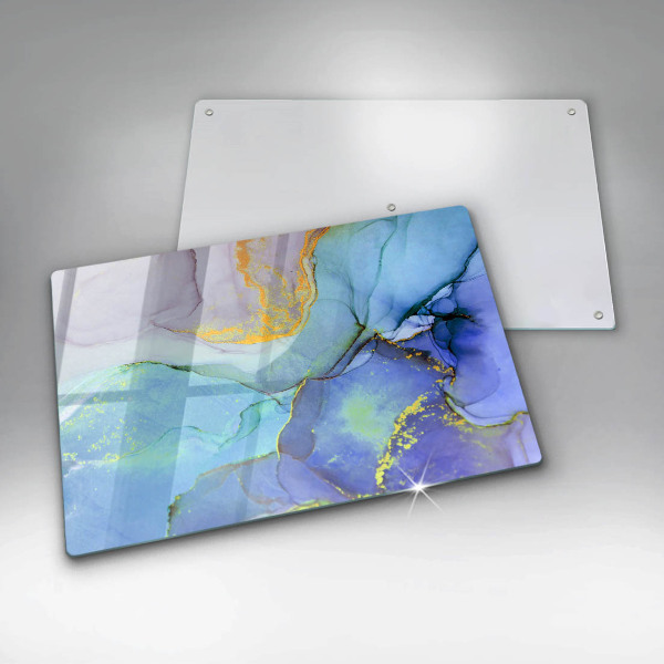 Chopping board glass Cracked stone gold