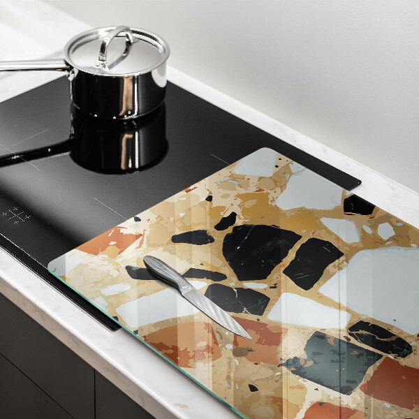 Chopping board glass Decorative stones