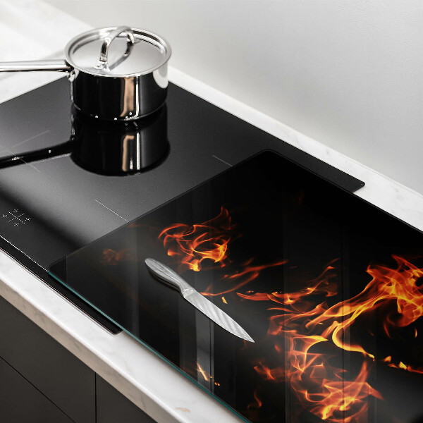 Chopping board glass Fire flame