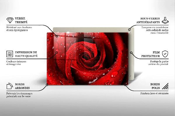 Cutting board Rose flower petals