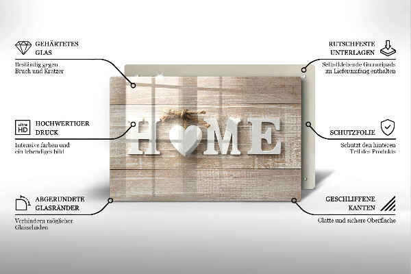 Cutting board Boards and the inscription Home