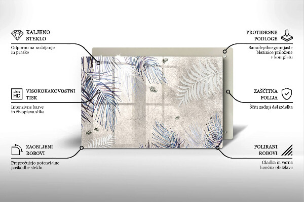 Chopping board glass Subtle leaves