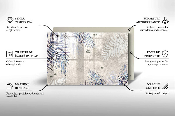 Chopping board glass Subtle leaves