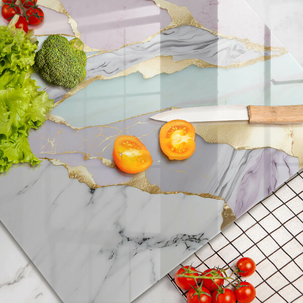 Chopping board glass Pastel marble