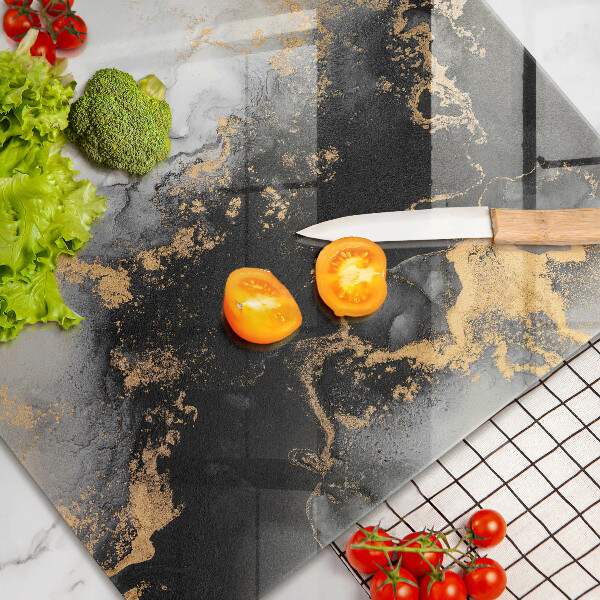 Chopping board glass Abstraction with gold