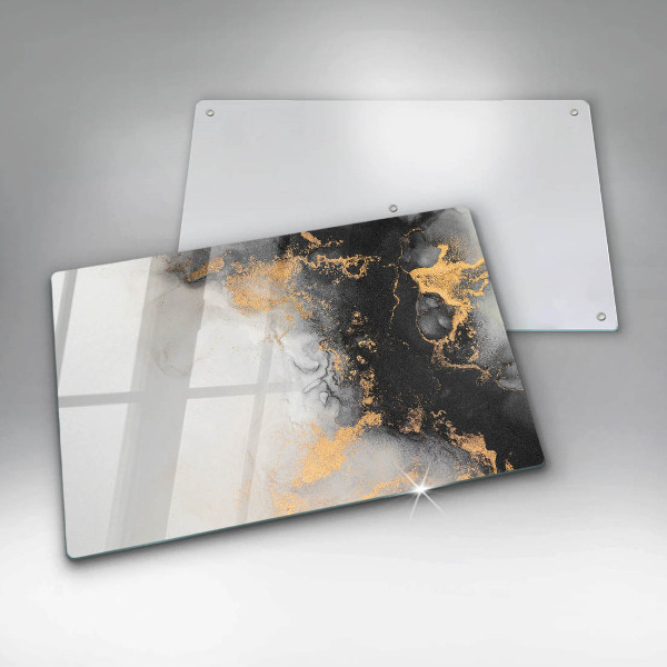 Chopping board glass Abstraction with gold