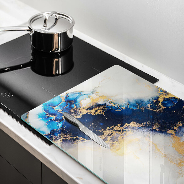 Chopping board glass Abstraction with blue