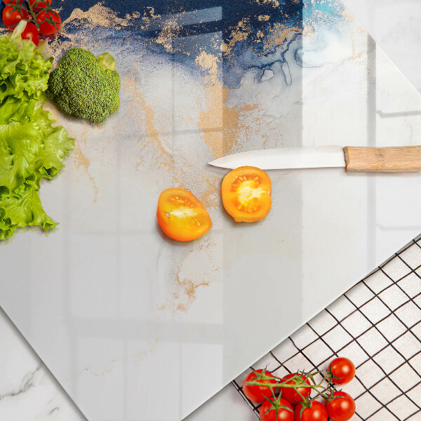 Chopping board glass Abstraction with blue