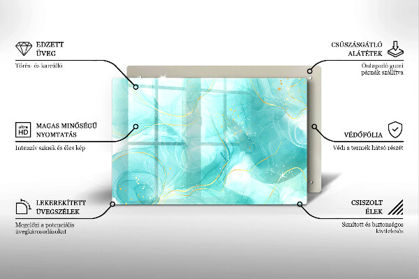 Cutting board Blue-gold abstraction