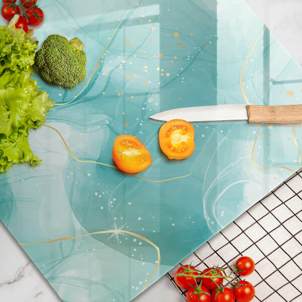 Cutting board Blue-gold abstraction
