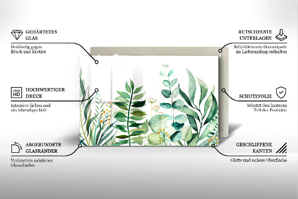 Cutting board Plant leaves illustration
