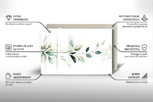 Worktop saver Watercolor leaves