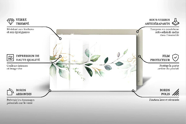 Worktop saver Watercolor leaves