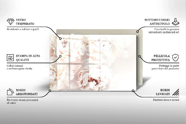 Worktop saver Pastel peonies