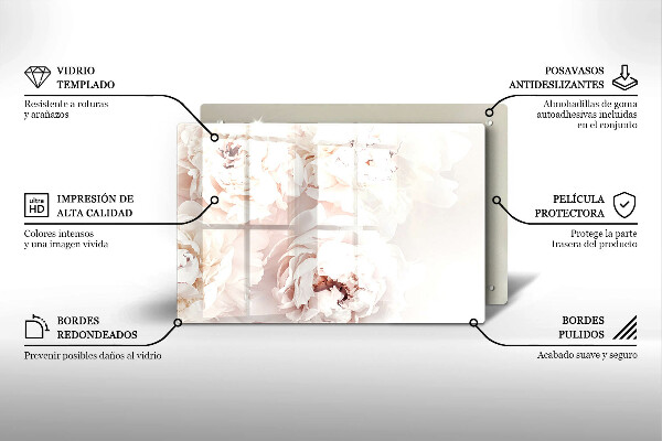 Worktop saver Pastel peonies