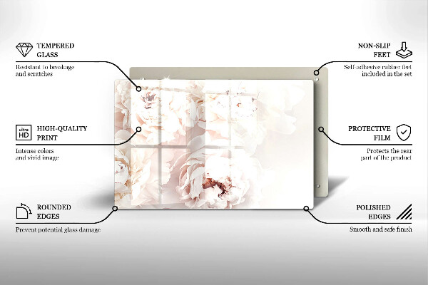 Worktop saver Pastel peonies