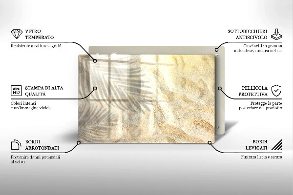 Worktop saver Palm sand and leaves