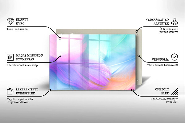 Worktop saver Pastel feathers