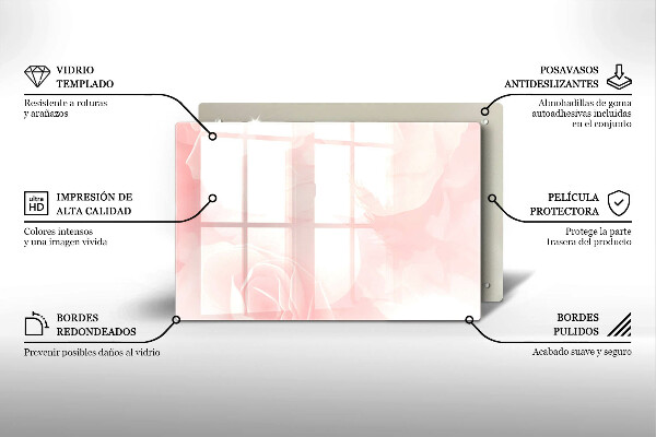 Worktop saver Pastel background roses