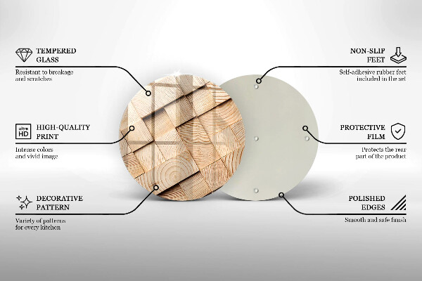 Chopping board glass Wooden squares