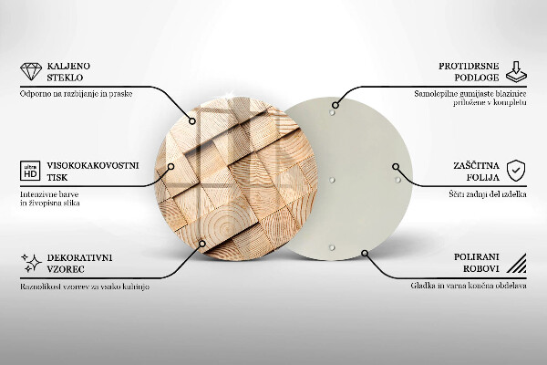 Chopping board glass Wooden squares