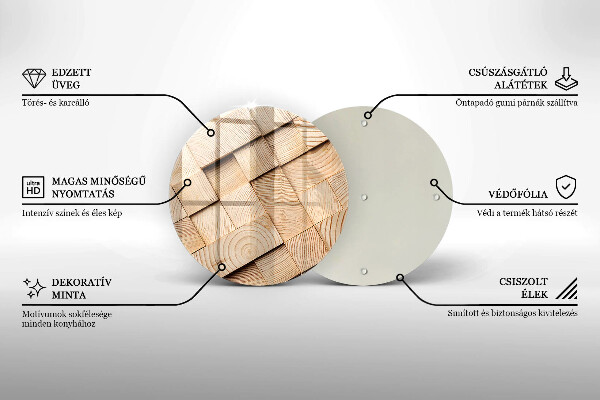 Chopping board glass Wooden squares