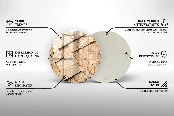Chopping board glass Wooden squares