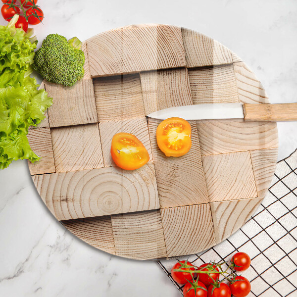 Chopping board glass Wooden squares