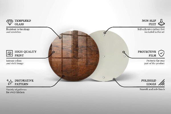 Chopping board glass Dark wood board