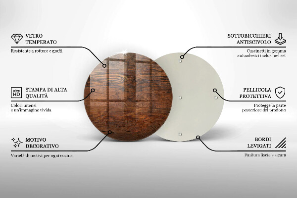 Chopping board glass Dark wood board