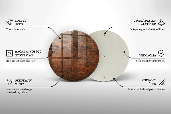 Chopping board glass Dark wood board