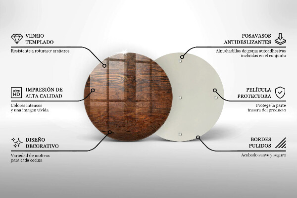 Chopping board glass Dark wood board