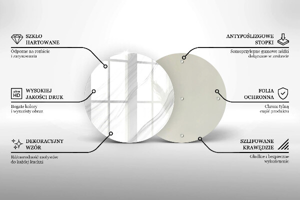Chopping board glass Delicate marble