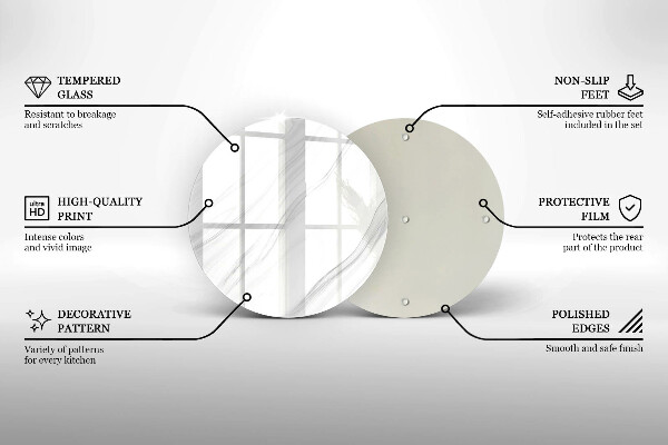 Chopping board glass Delicate marble