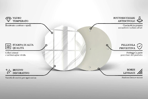 Chopping board glass Delicate marble