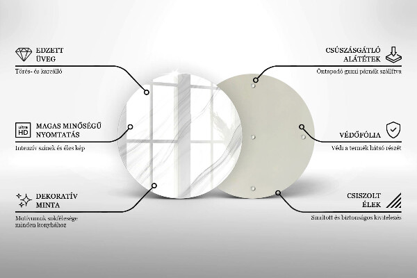 Chopping board glass Delicate marble