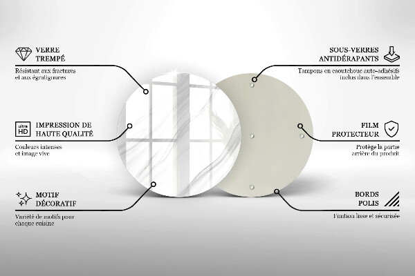 Chopping board glass Delicate marble