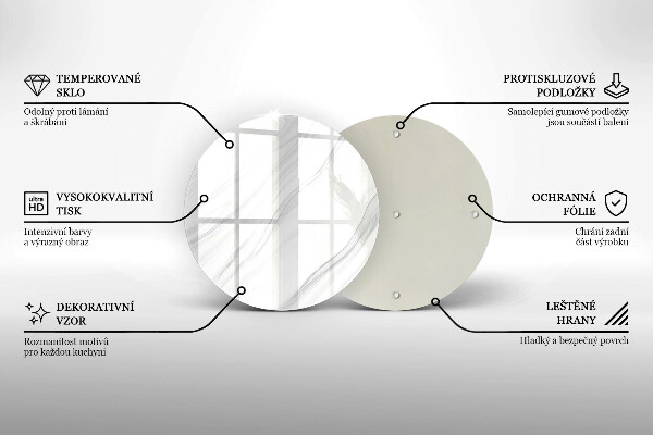Chopping board glass Delicate marble