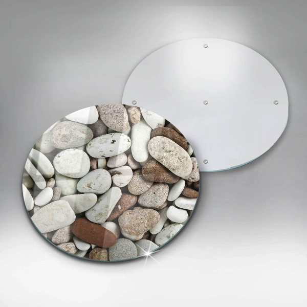 Chopping board glass Background small stones