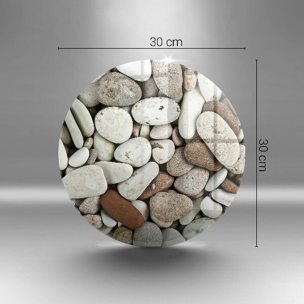 Chopping board glass Background small stones