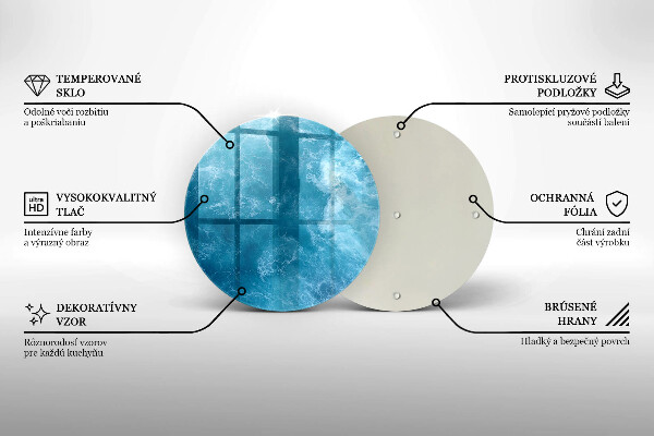 Chopping board glass Blue water