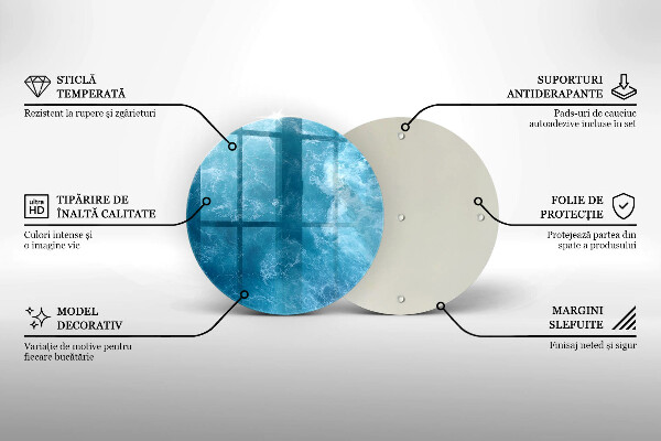 Chopping board glass Blue water