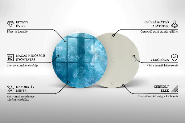 Chopping board glass Blue water