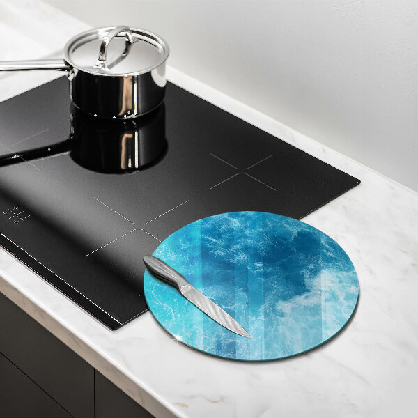 Chopping board glass Blue water
